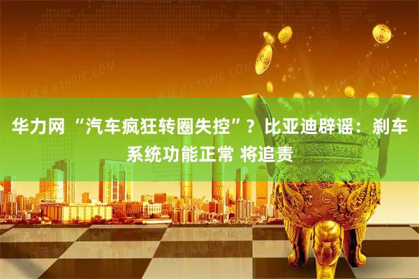 华力网 “汽车疯狂转圈失控”?比亚迪辟谣:刹车系统功能正常 将追责