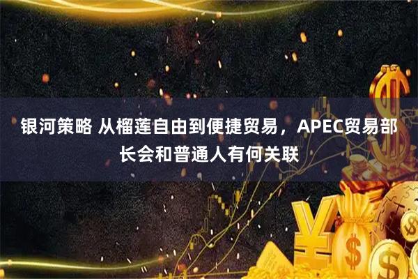 银河策略 从榴莲自由到便捷贸易，APEC贸易部长会和普通人有何关联